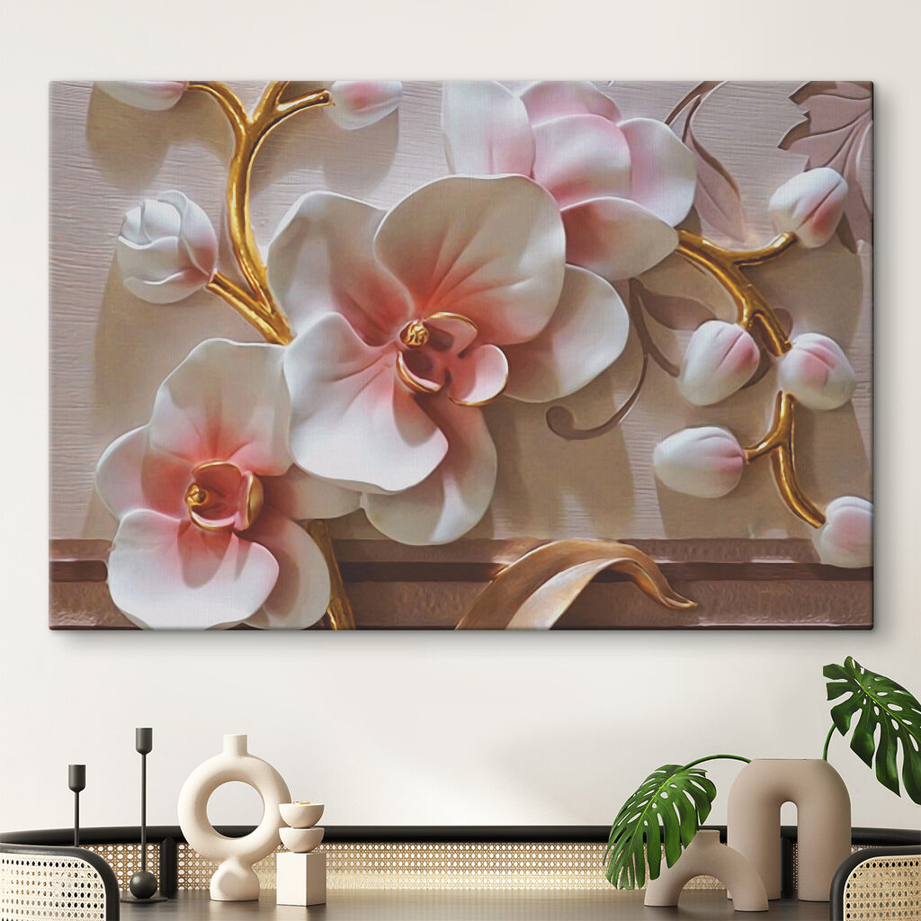 Orchideák rózsaszín fényben — lakásbelső 5