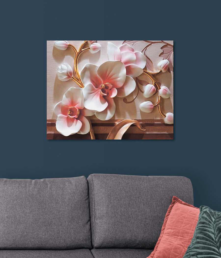 Orchideák rózsaszín fényben — lakásbelső 3