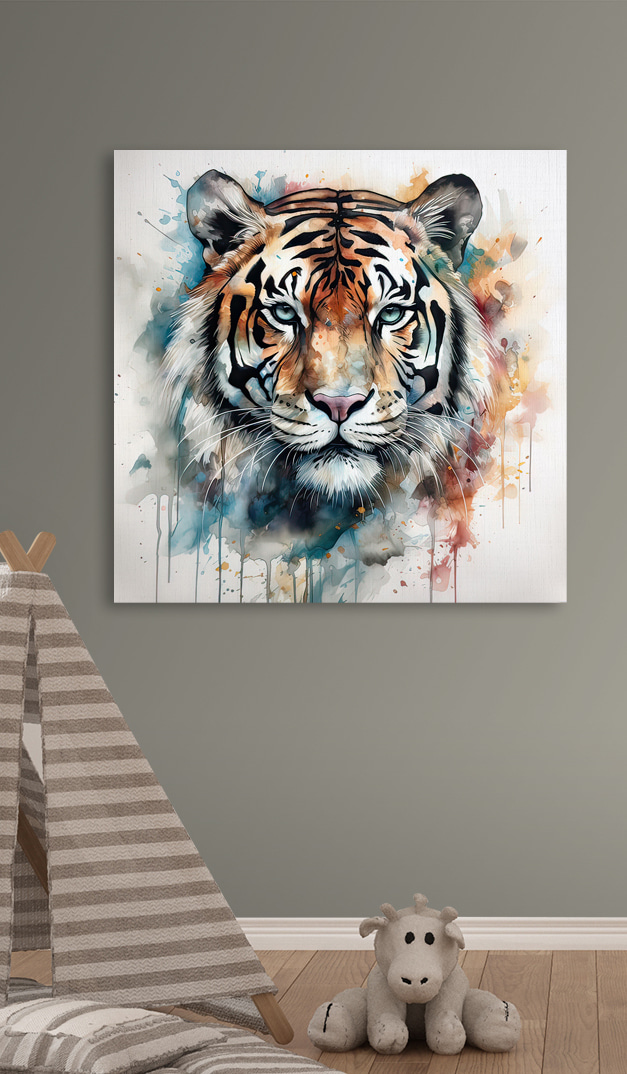 Tigris akvarellfoltok között — lakásbelső 6