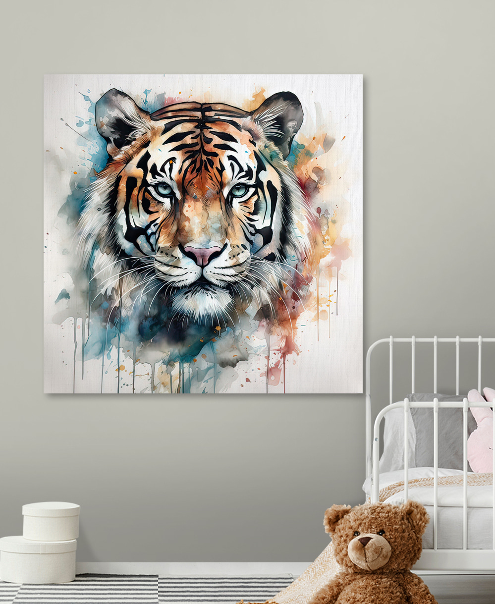 Tigris akvarellfoltok között — lakásbelső 7