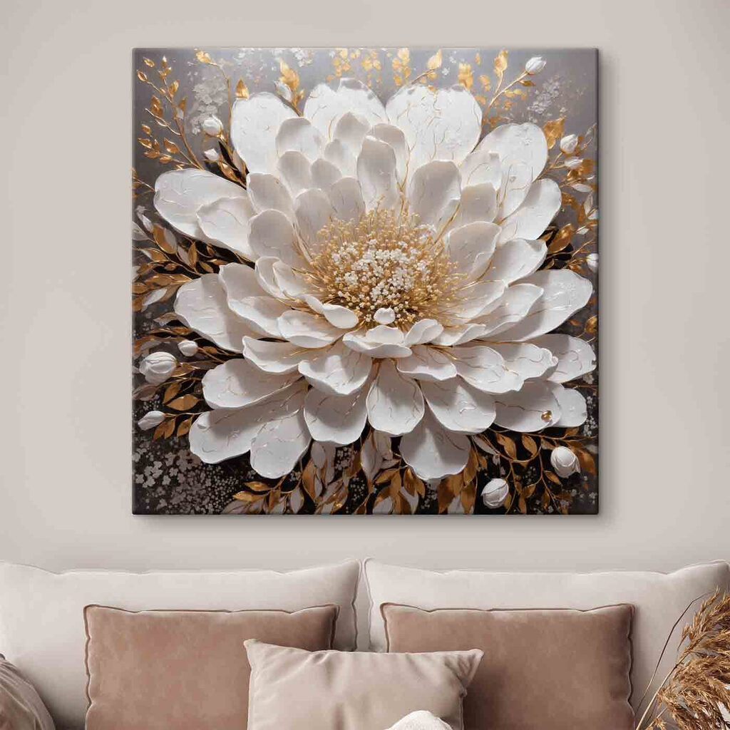 Virág sötét ágak között — lakásbelső 1