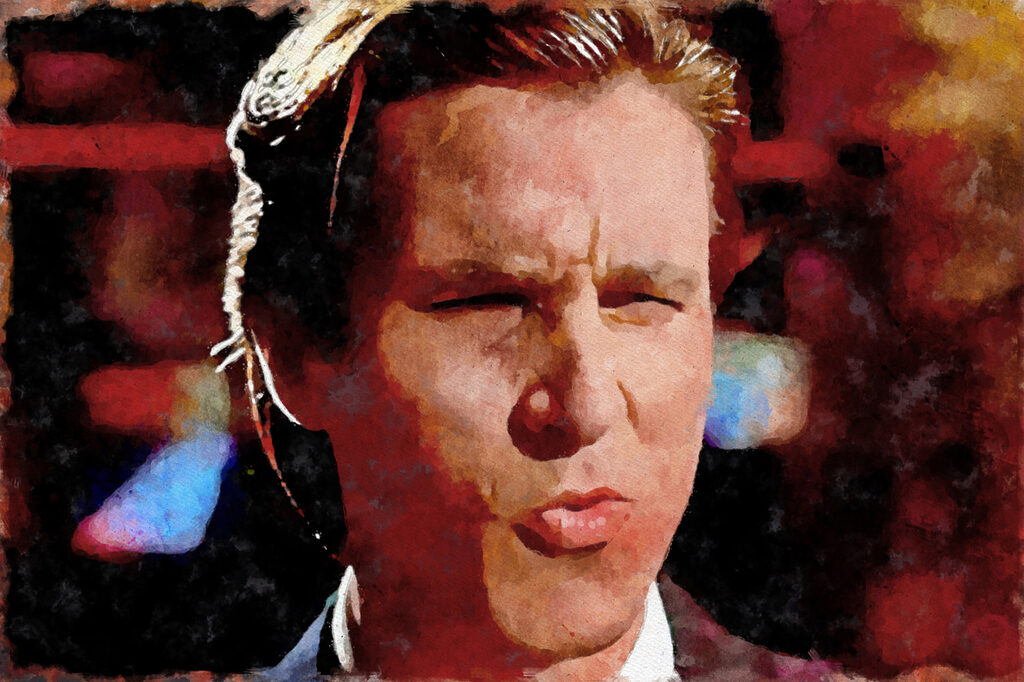 Férfi összeszorított ajkakkal — teljes motívum