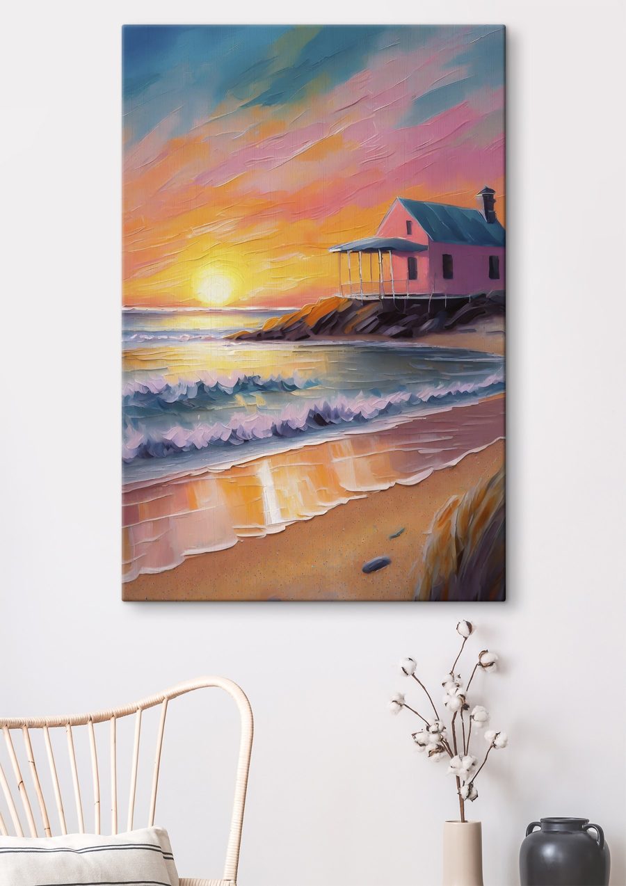 Strandház esti fényben — lakásbelső 2