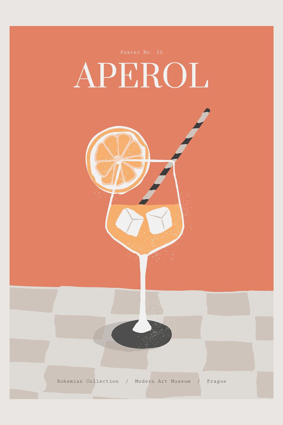 Aperol kockás padlón — teljes motívum