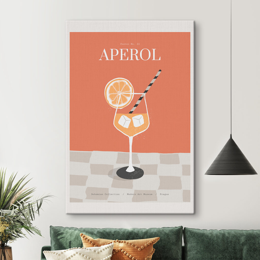 Aperol kockás padlón — lakásbelső 1