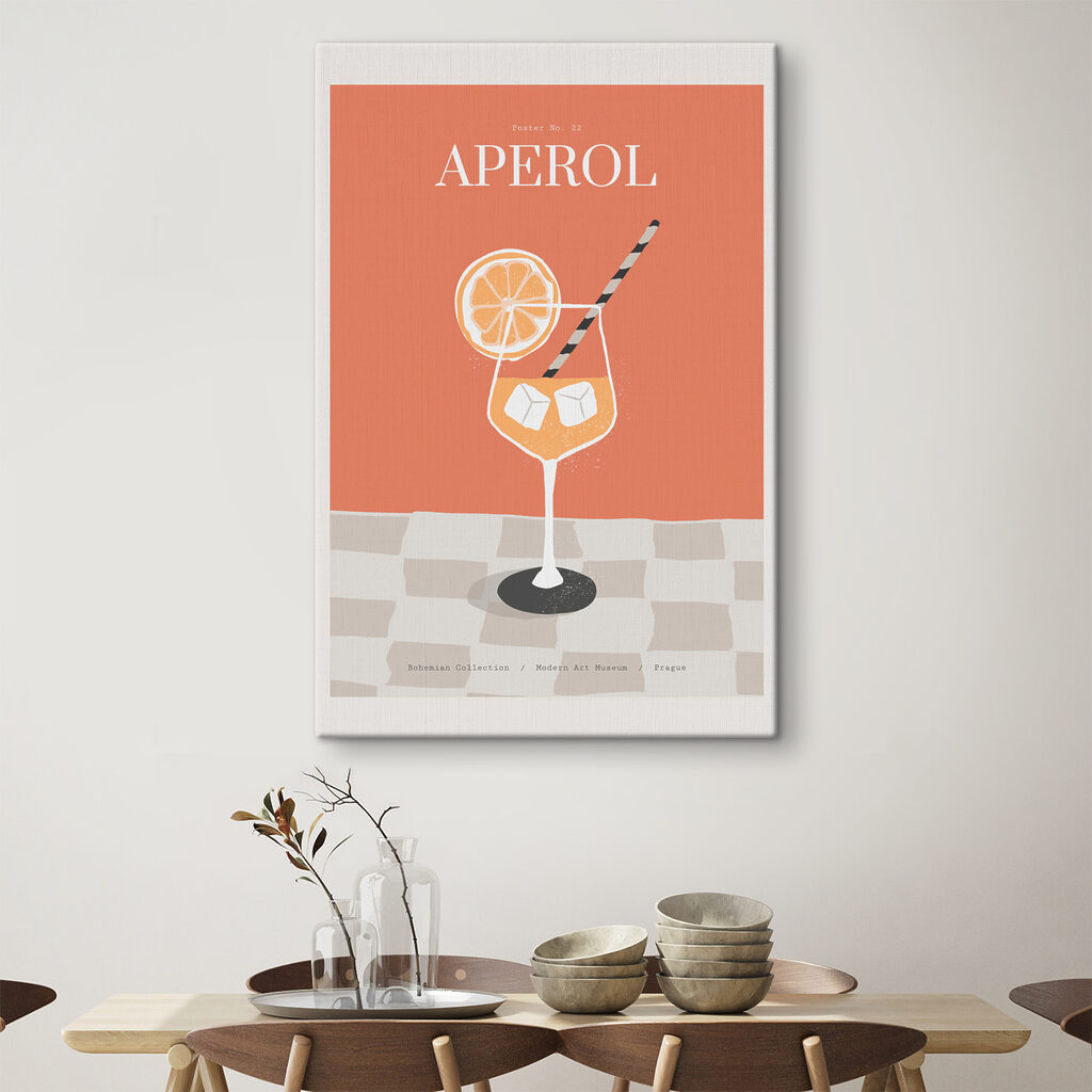 Aperol kockás padlón — lakásbelső 2