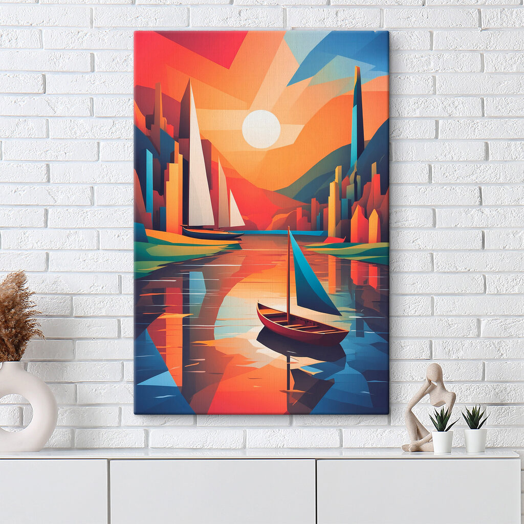 Kikötő szögletes színekkel — lakásbelső 3