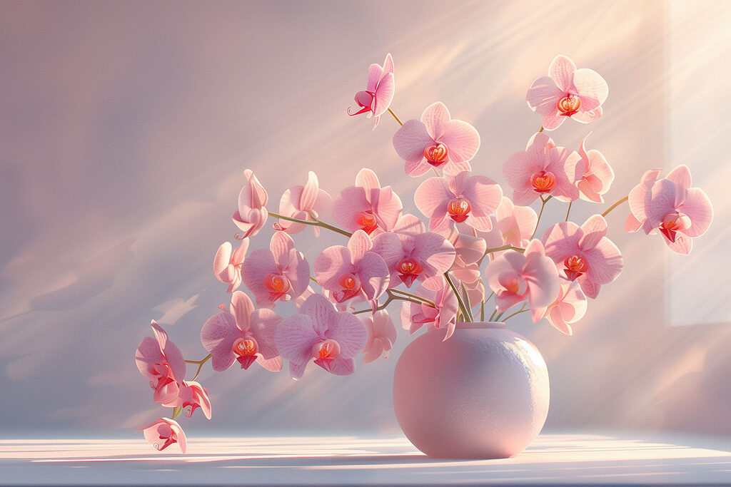 Orchideák fénysugárban — teljes motívum