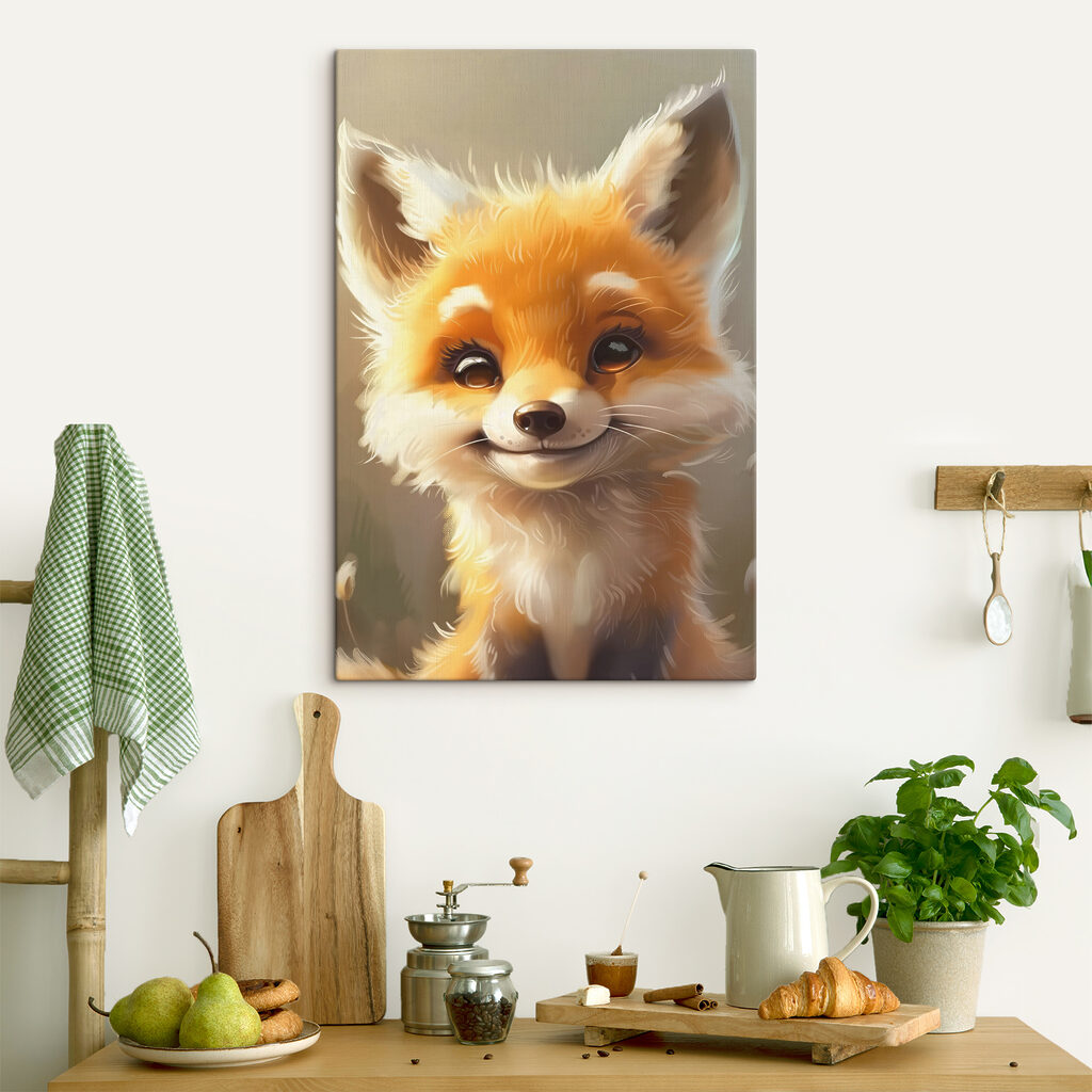 Rókakölyök kíváncsian néz — lakásbelső 3