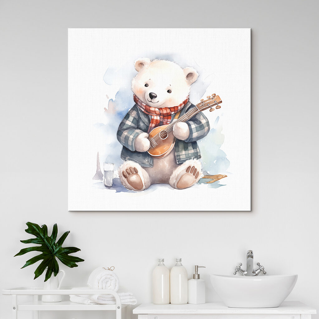 Mackó ukulelével — lakásbelső 2