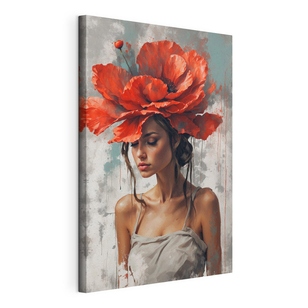 Pipacs kalapként, kifeszített vászon körbefutó széllel
