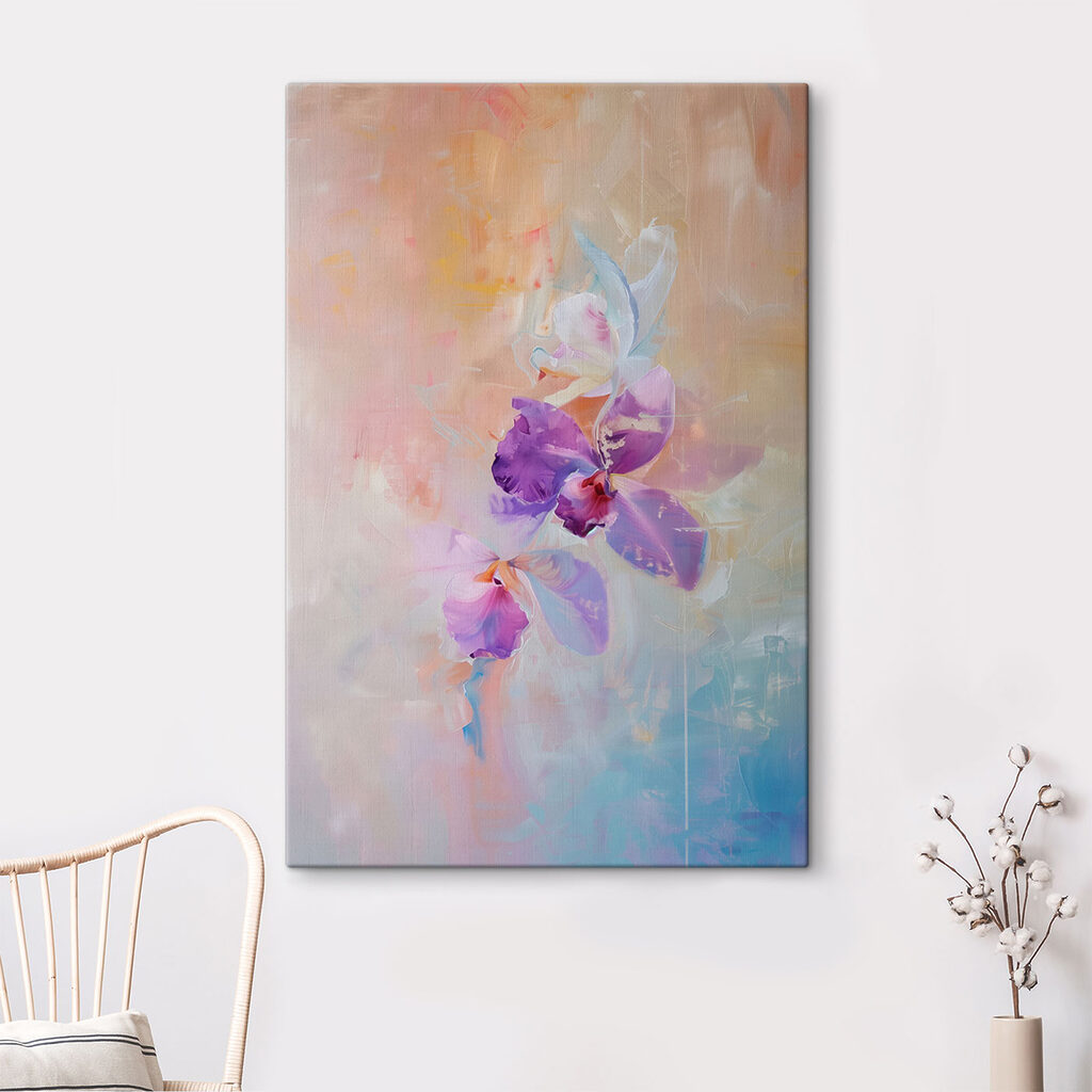 Orchidea pasztell sávok között — lakásbelső 4
