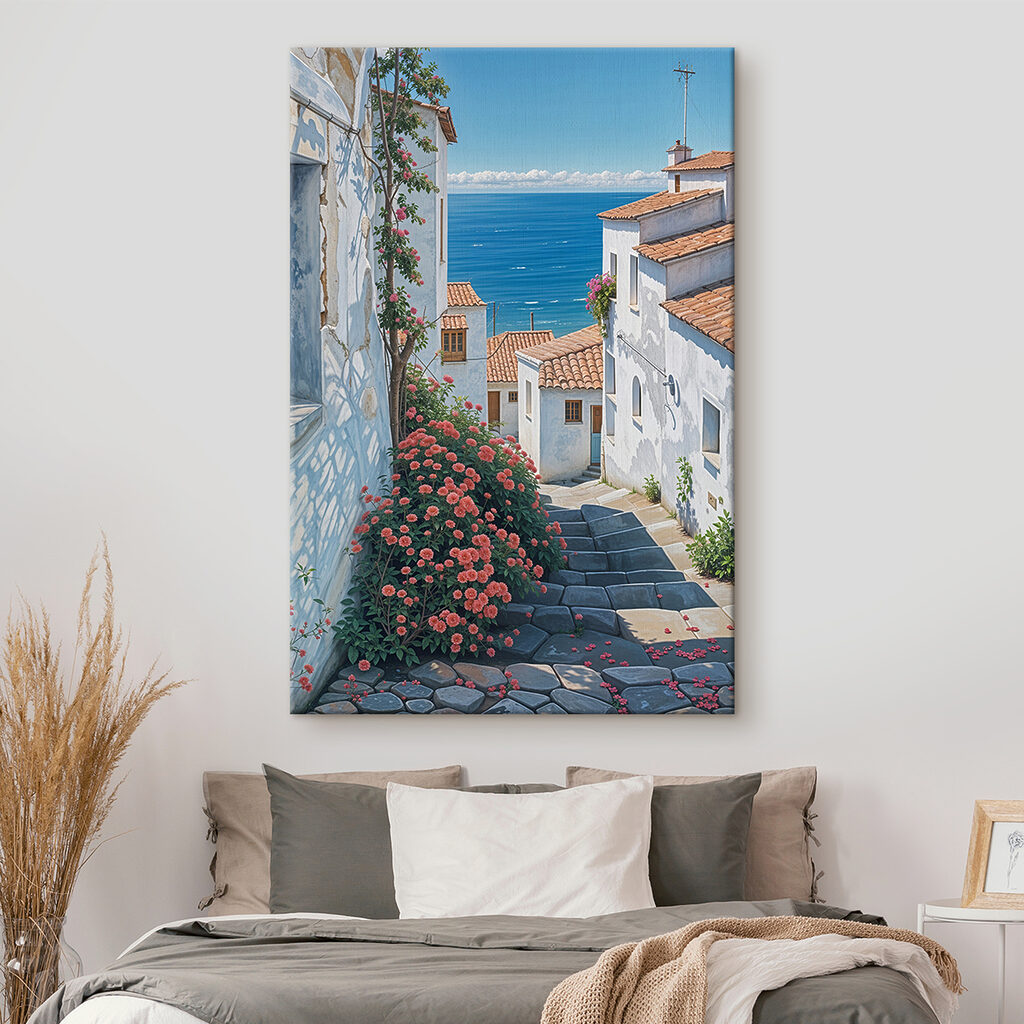 Lépcső a tenger felé egy belső térben