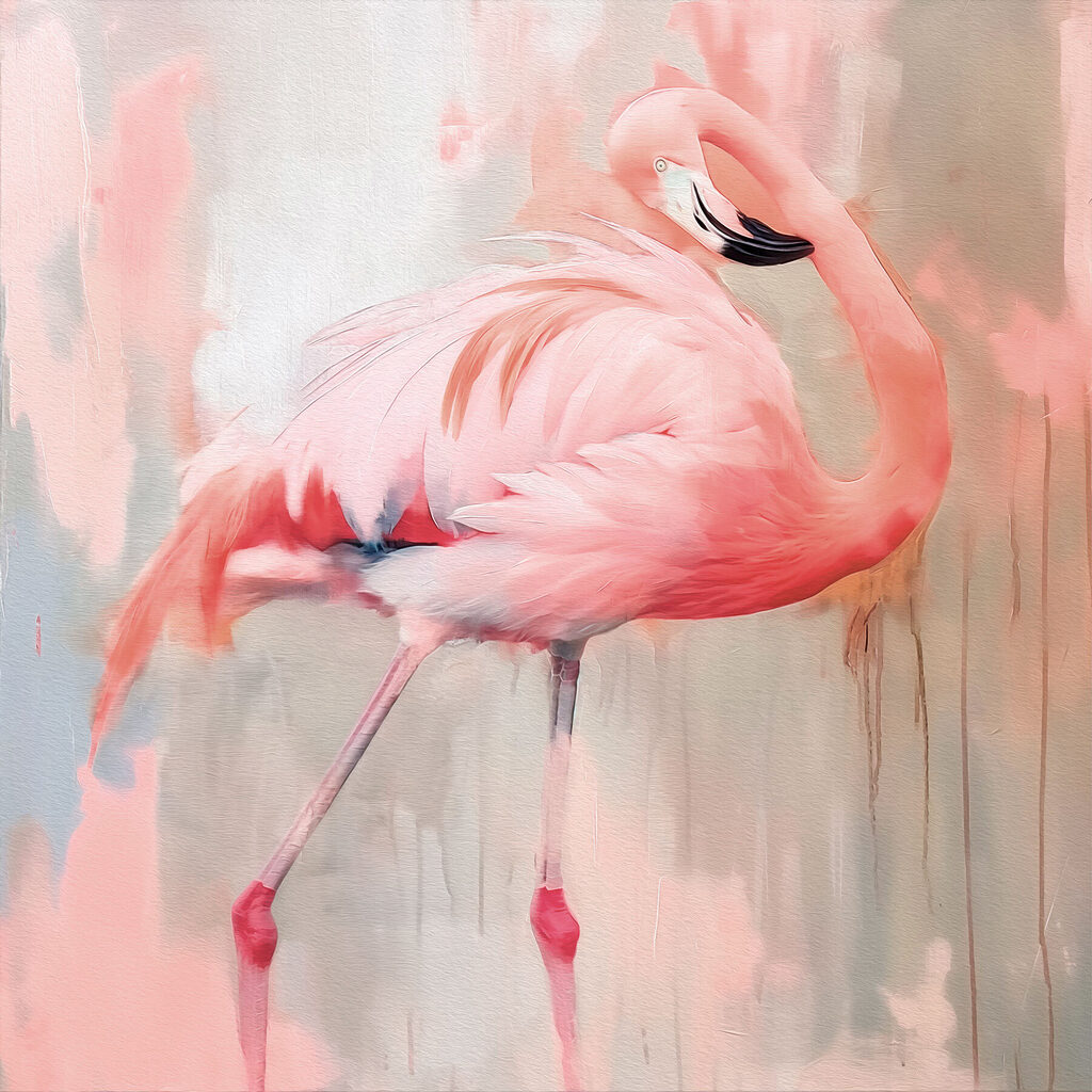 Flamingó rózsaszín csíkokban — teljes motívum