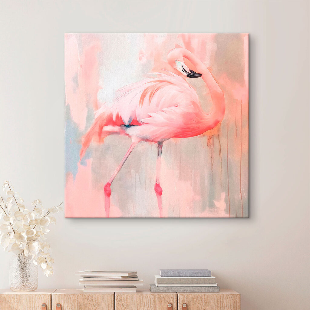 Flamingó rózsaszín csíkokban — lakásbelső 1