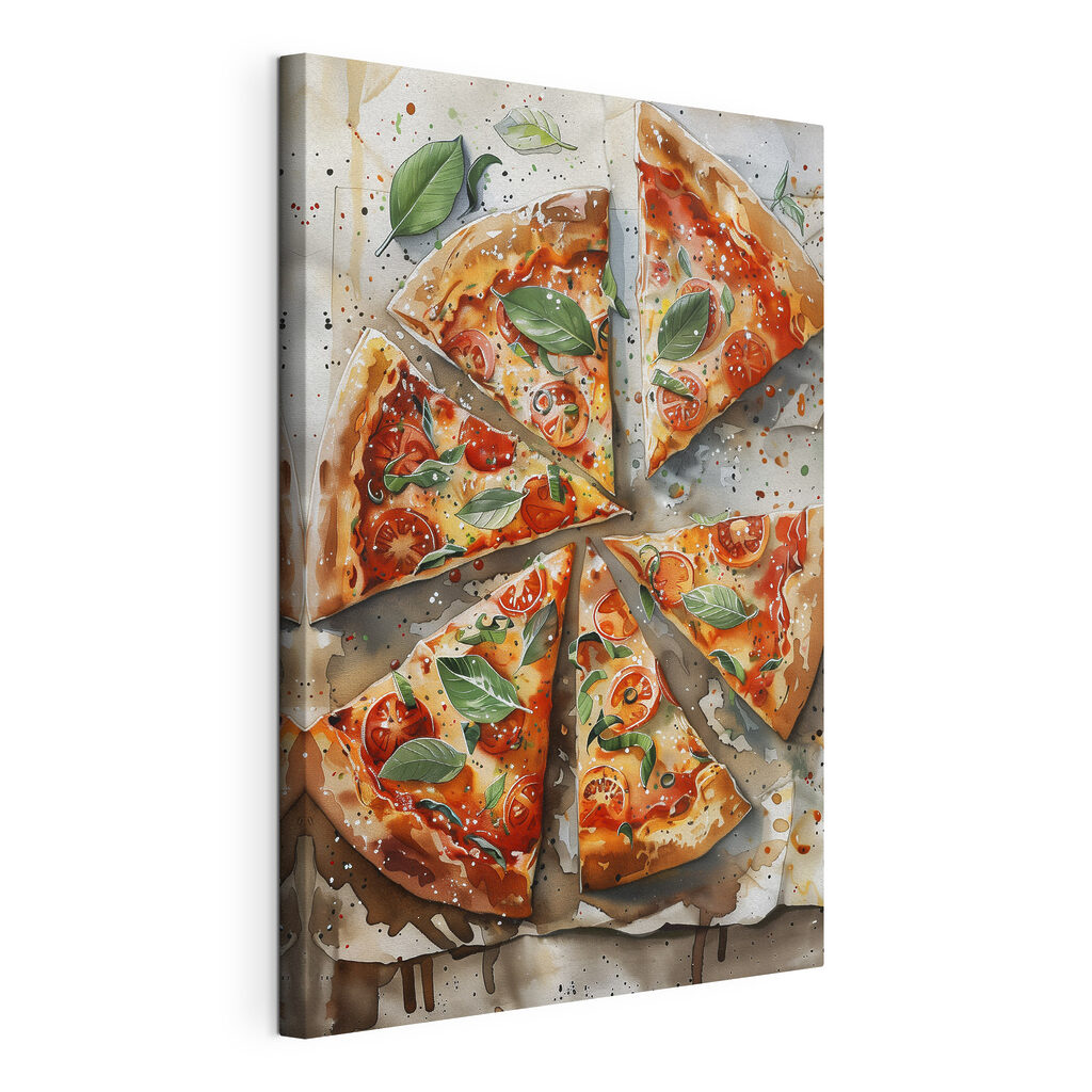 Pizzaszeletek bazsalikommal — termékábrázolás