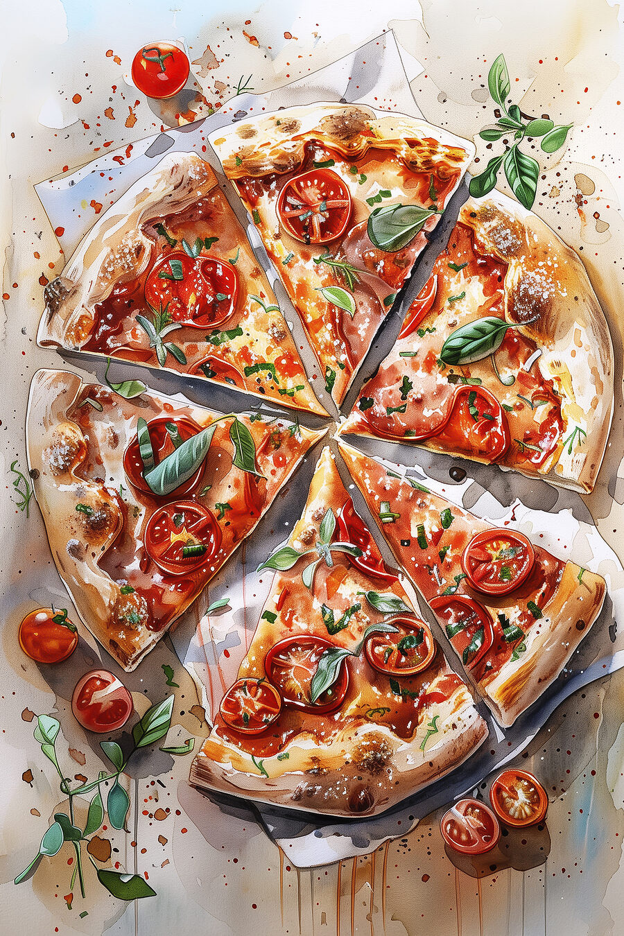 Pizza paradicsomok között — teljes motívum