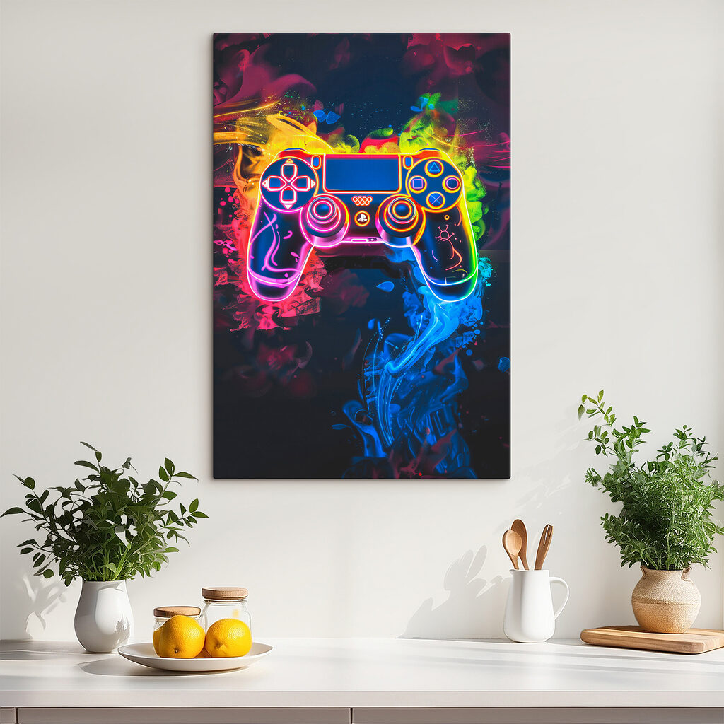 Kontroller lángoló neonfényben — lakásbelső 2