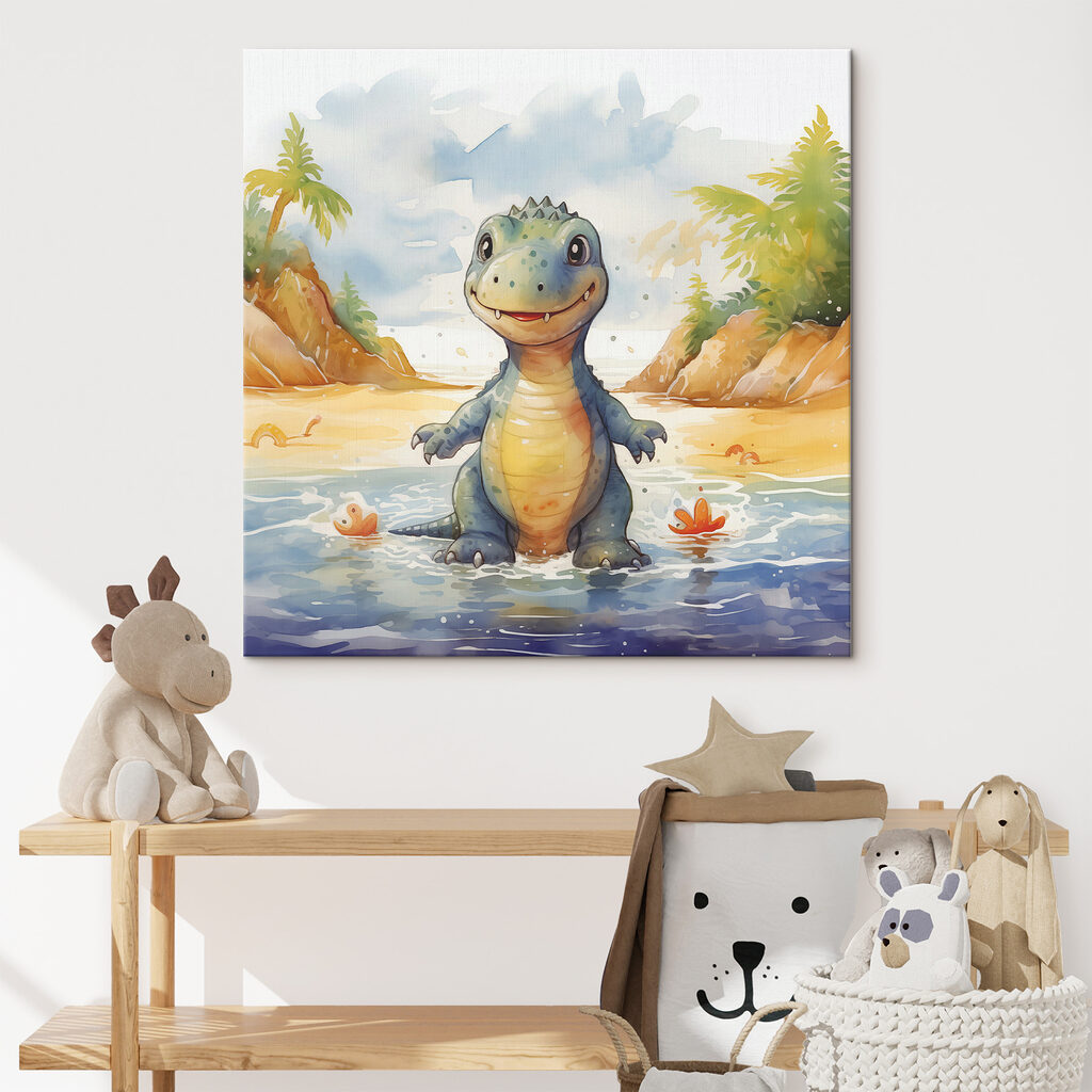 Dinoszaurusz pálmák között — lakásbelső 1