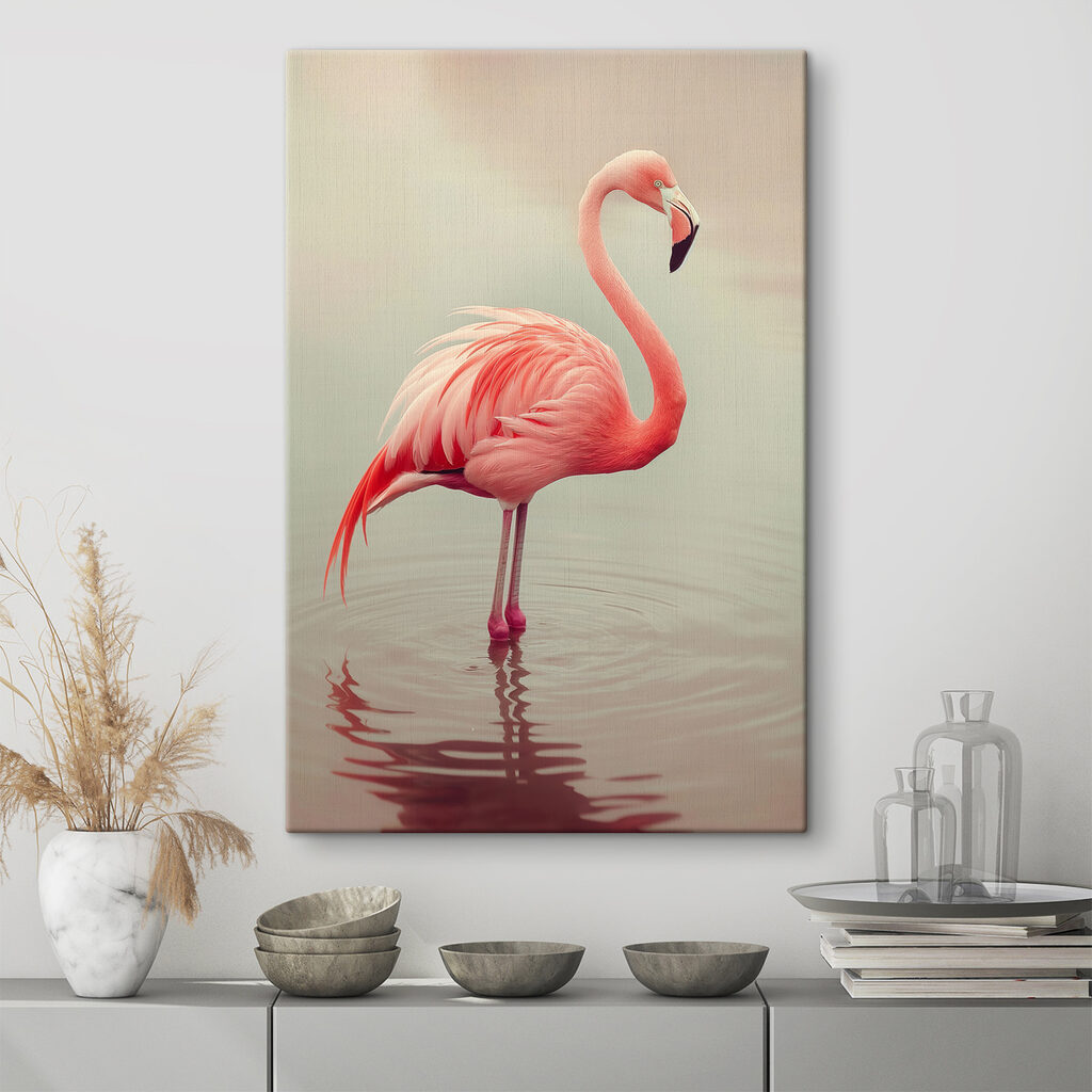 Flamingó tükörsima vízben — lakásbelső 1