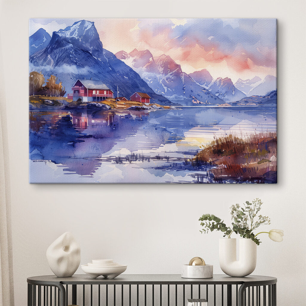 Piros házak esti tükörképben — lakásbelső 1