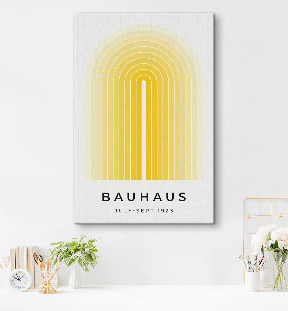 Sárga ívek Bauhaus-stílusban — lakásbelső 3