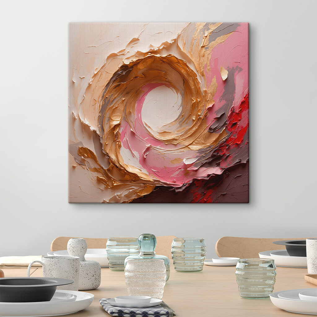 Rózsaszín örvény aranyszegéllyel — lakásbelső 3