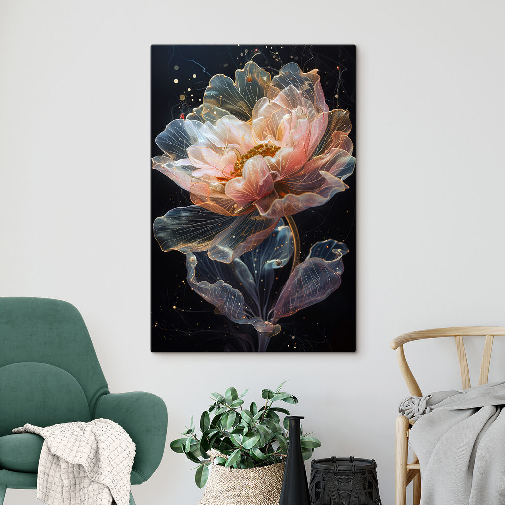 Bazsarózsa áttetsző vonalakban — lakásbelső 2