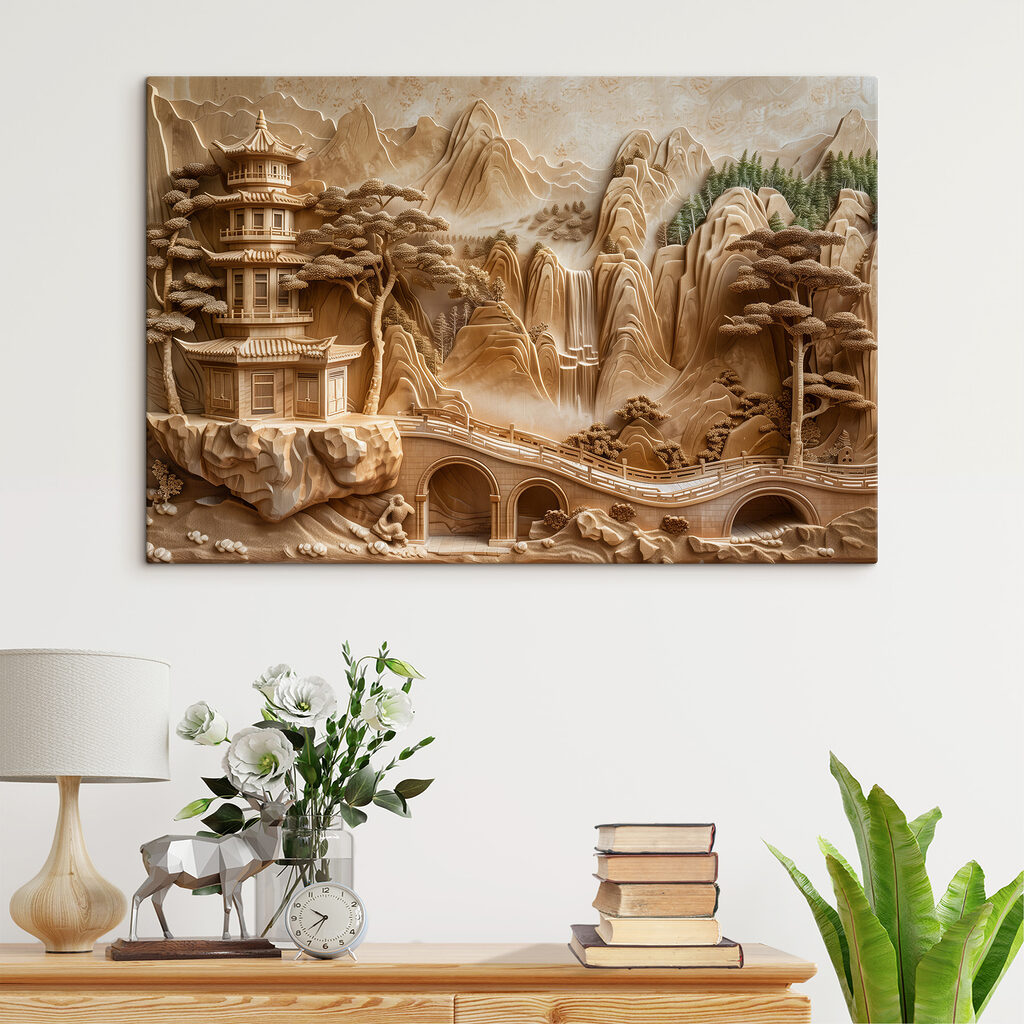 Pagoda homokszínű hegyek között — lakásbelső 2