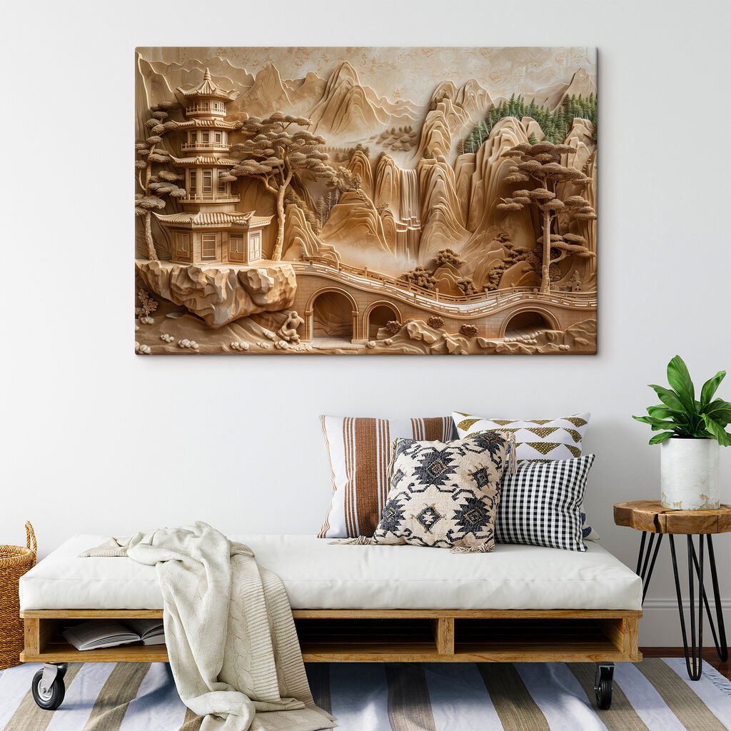 Pagoda homokszínű hegyek között — lakásbelső 3
