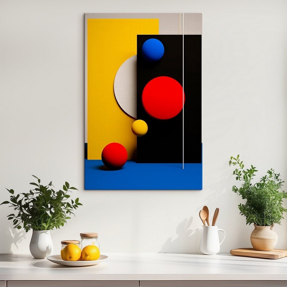 Gömbök elsődleges színekben — lakásbelső 1