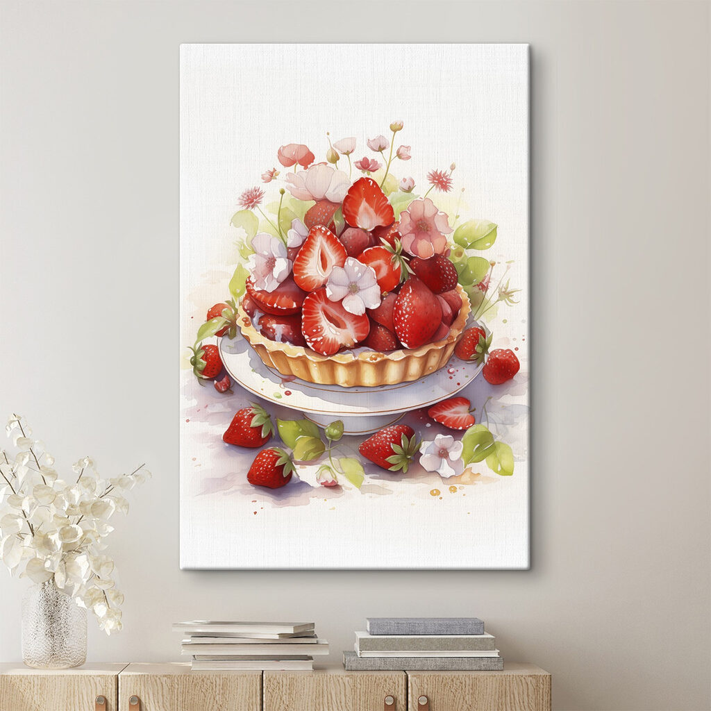 Epres torta rózsaszín virágban — lakásbelső 1