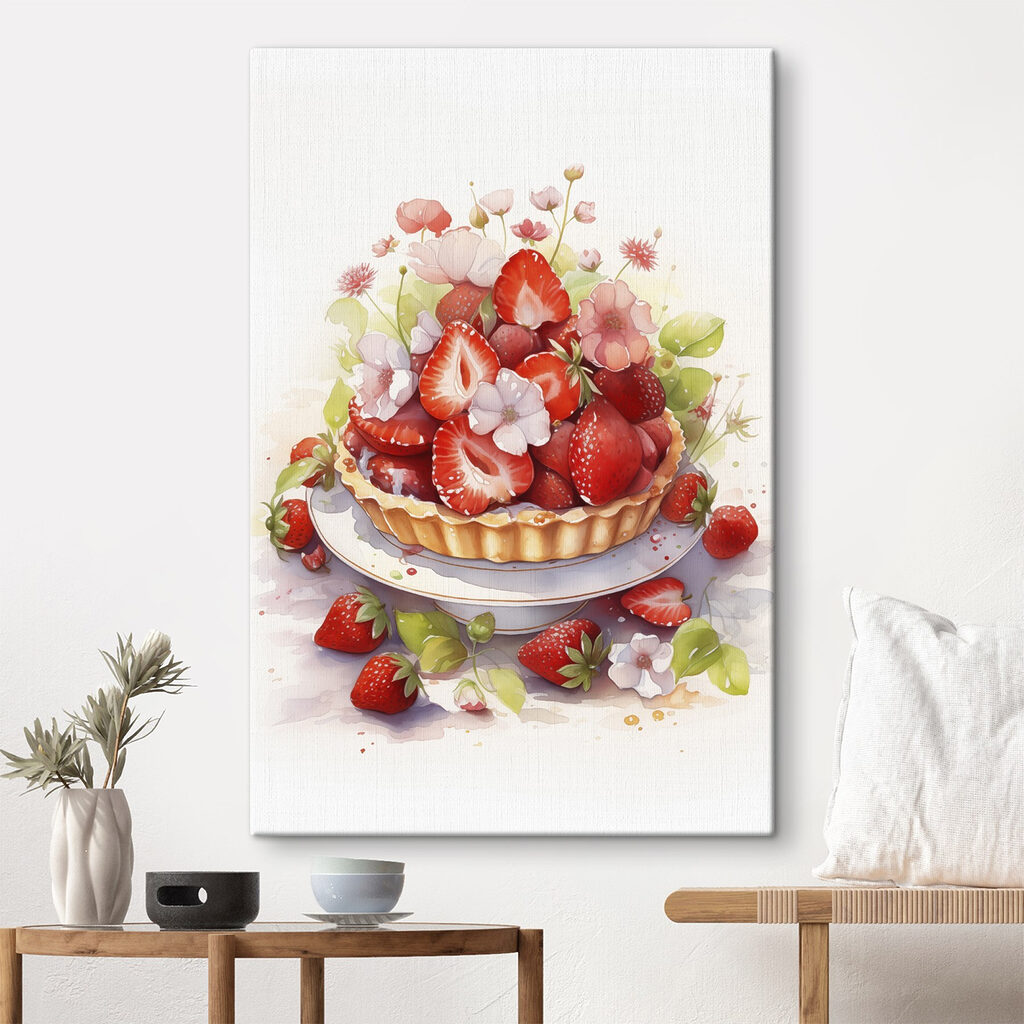 Epres torta rózsaszín virágban — lakásbelső 2