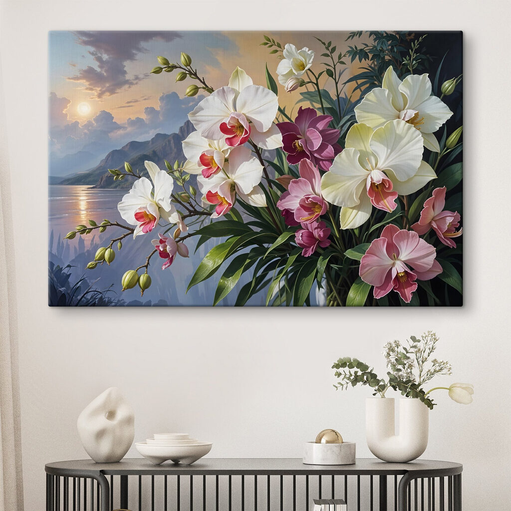 Orchideák esti tónál — lakásbelső 2