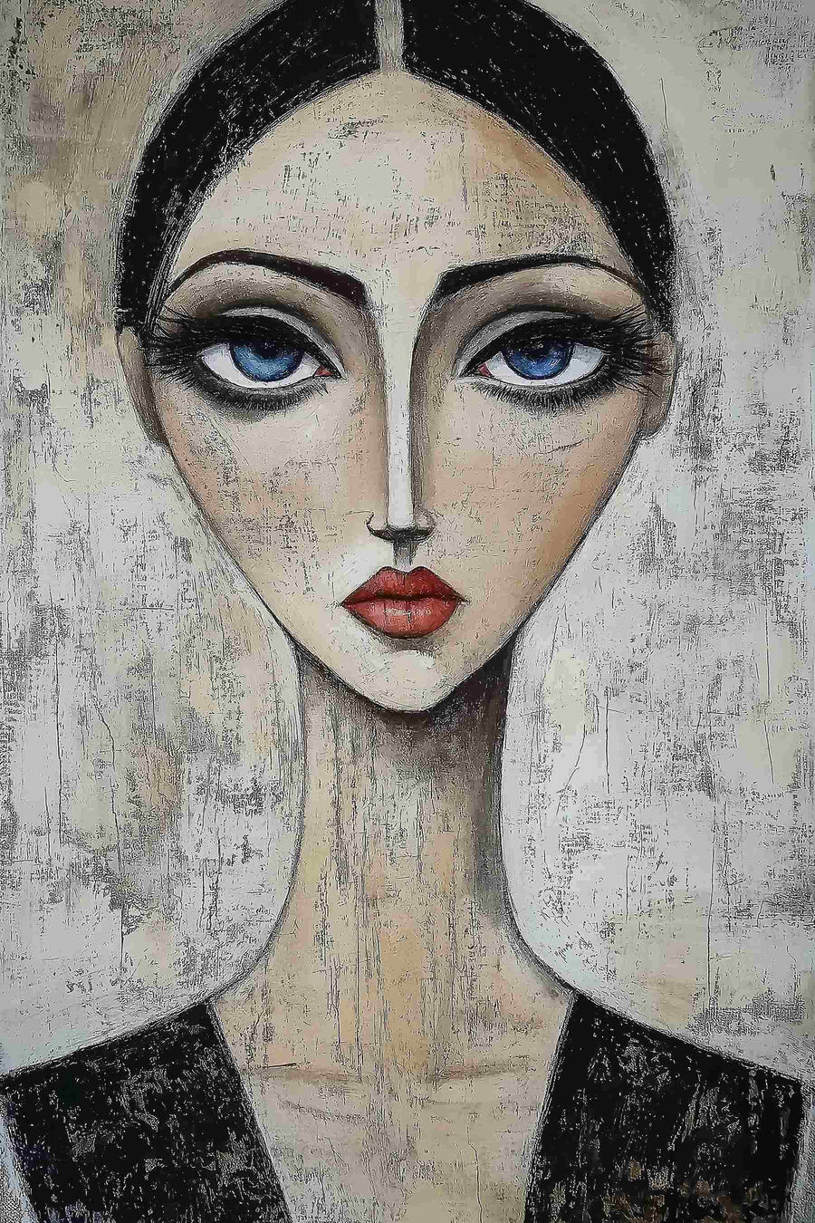 Portré kék szemekkel — teljes motívum