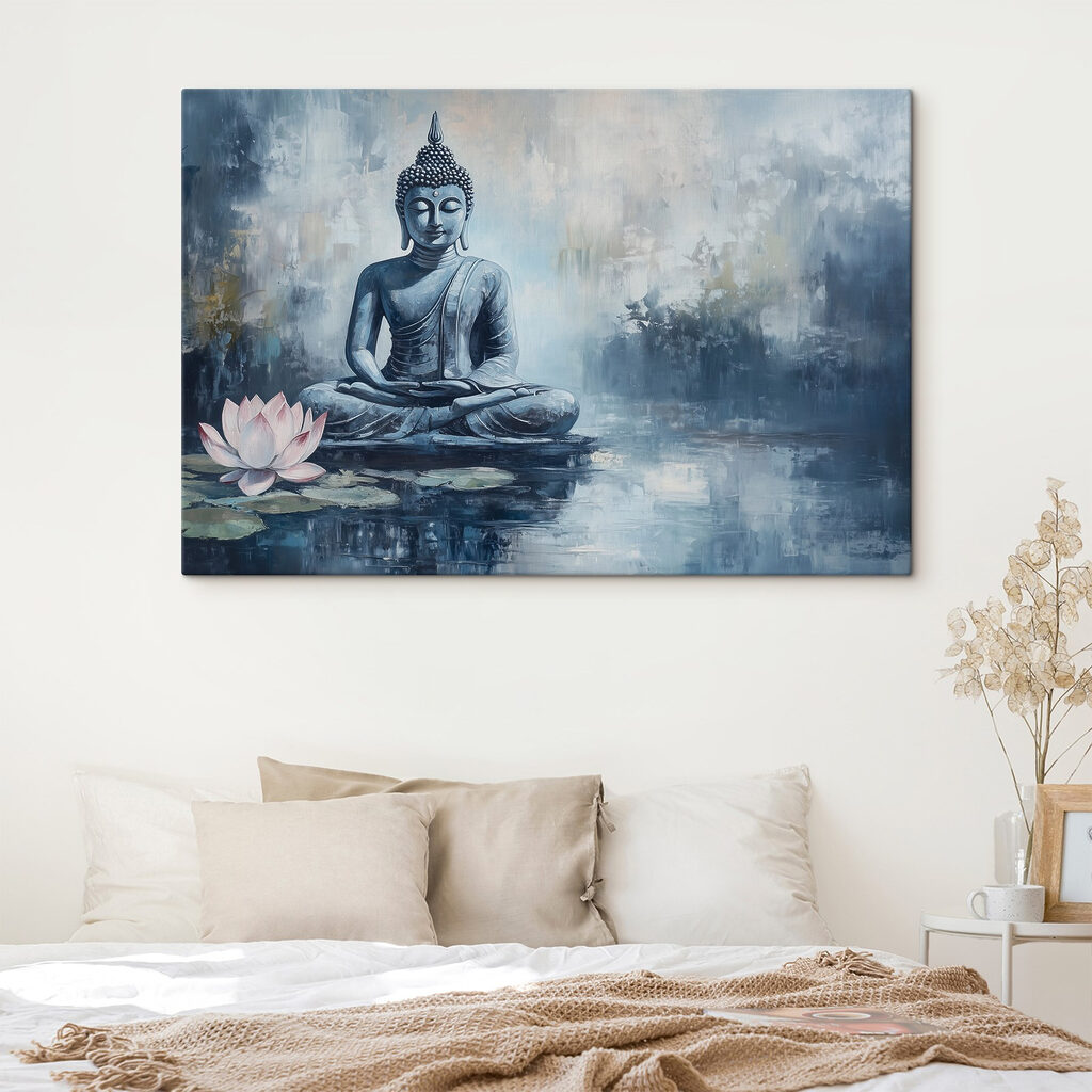 Buddha kék tavi ködben — lakásbelső 1