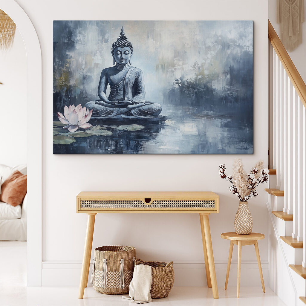 Buddha kék tavi ködben — lakásbelső 2