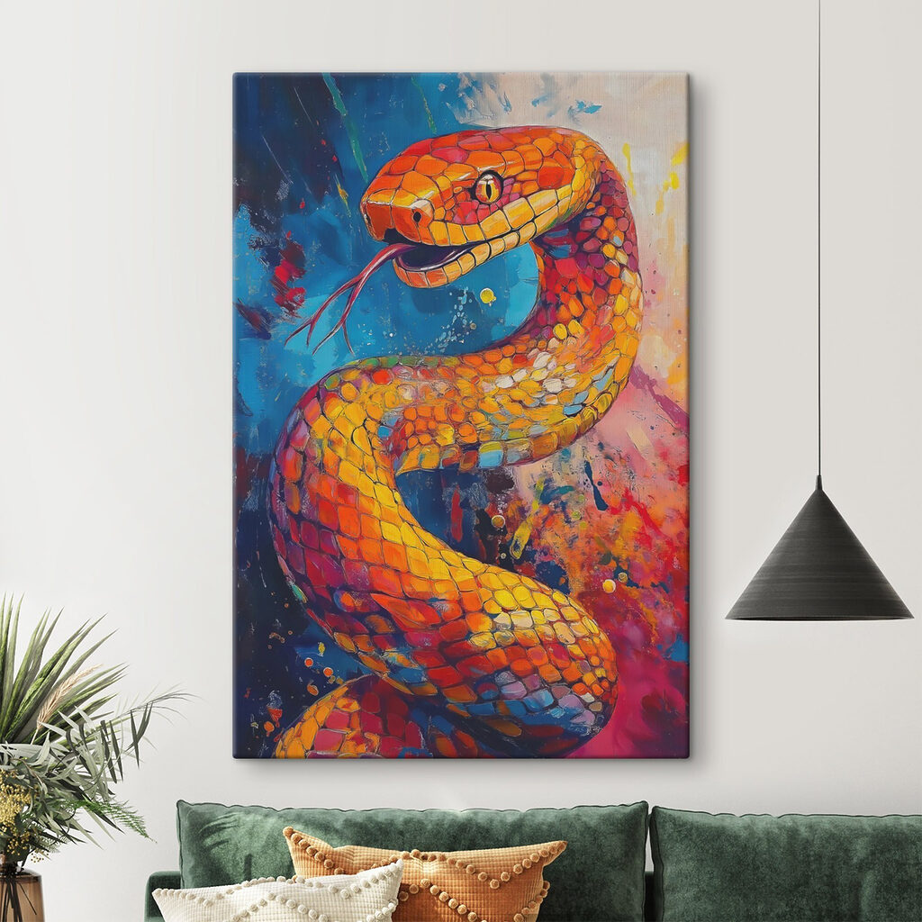 Kígyó narancssárga szilánkokban — lakásbelső 1