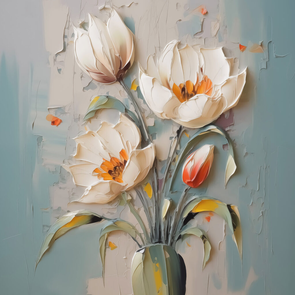 Tulipánok lazán festve — teljes motívum