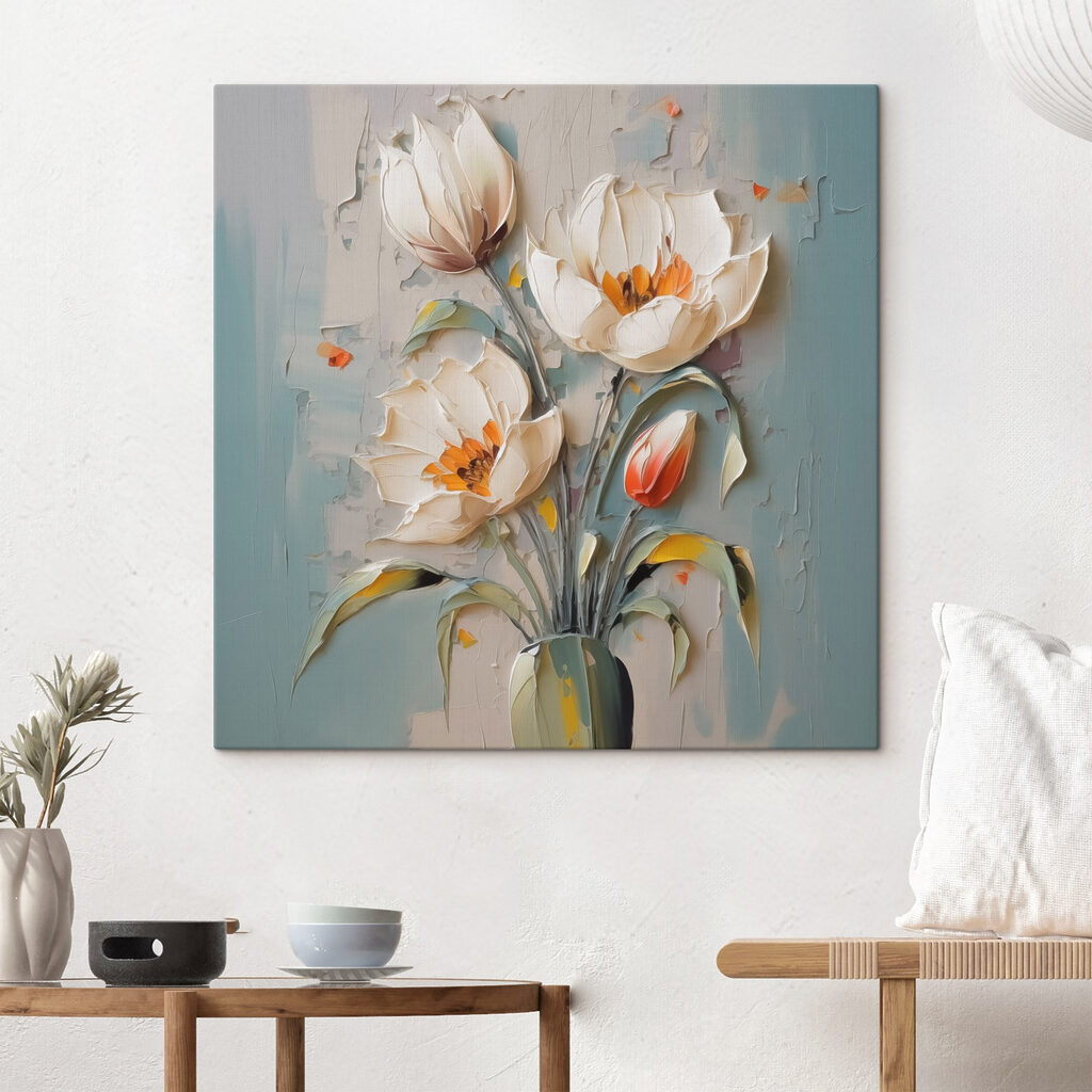 Tulipánok lazán festve — lakásbelső 2