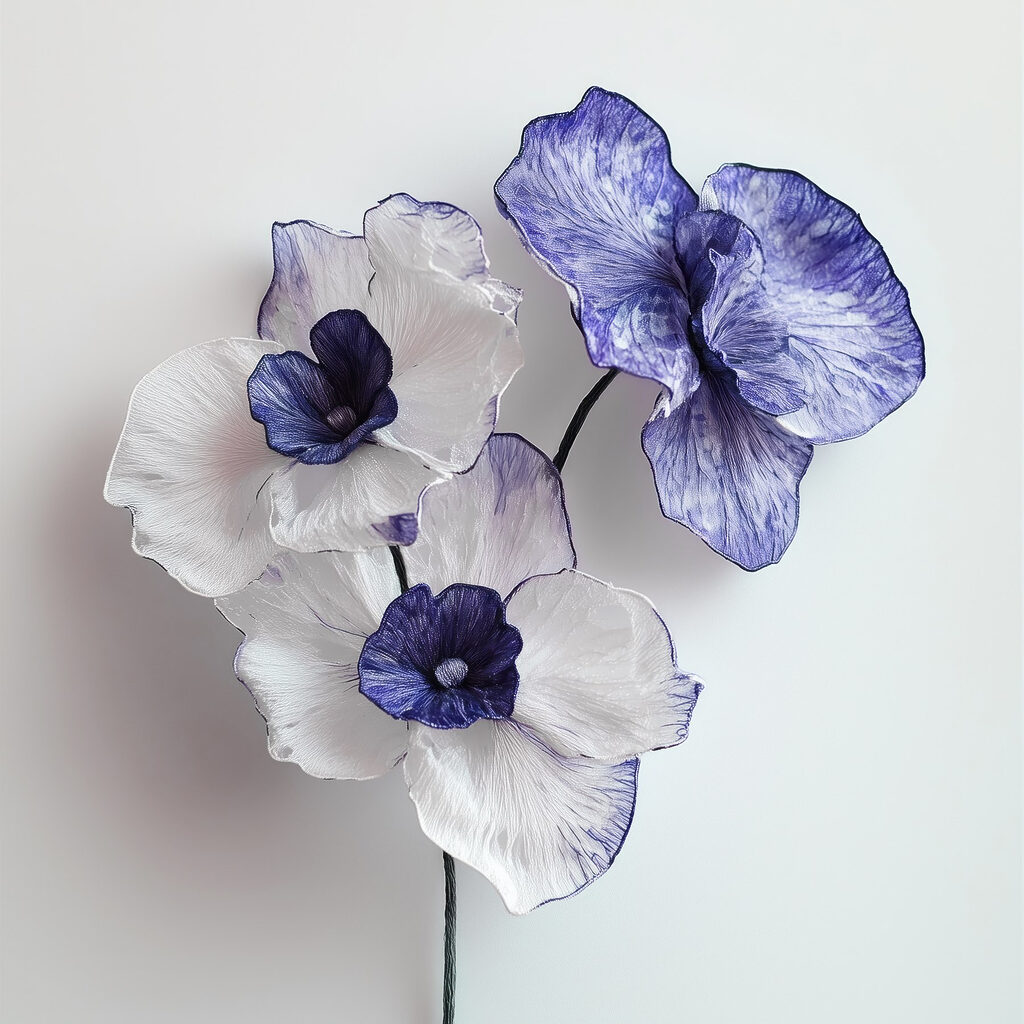 Orchideák kék szegéllyel — teljes motívum