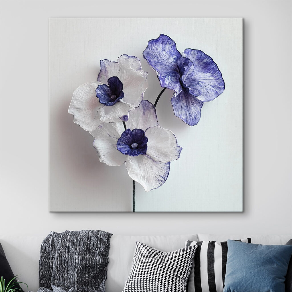 Orchideák kék szegéllyel — lakásbelső 1