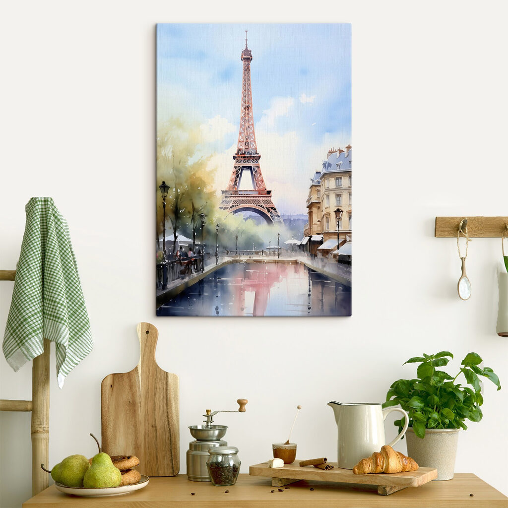 Eiffel-torony lágy folyóparti színekben — lakásbelső 1