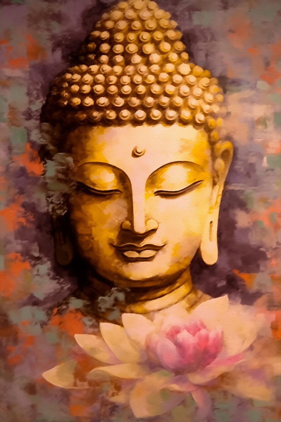 Buddha rózsaszín lótusz felett — teljes motívum