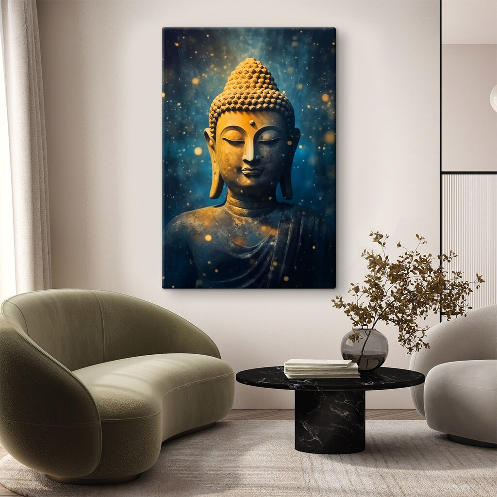 Buddha kék csillagfényben — lakásbelső 2