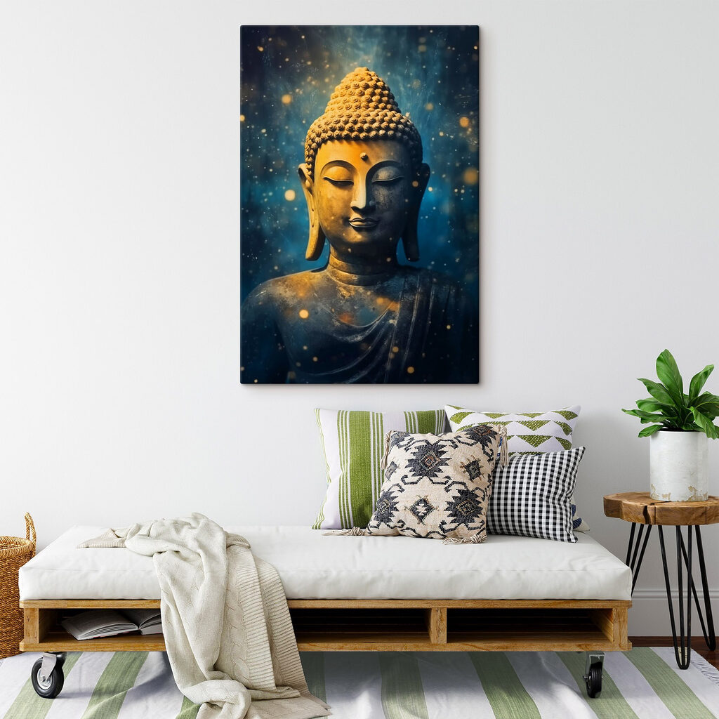 Buddha kék csillagfényben — lakásbelső 1