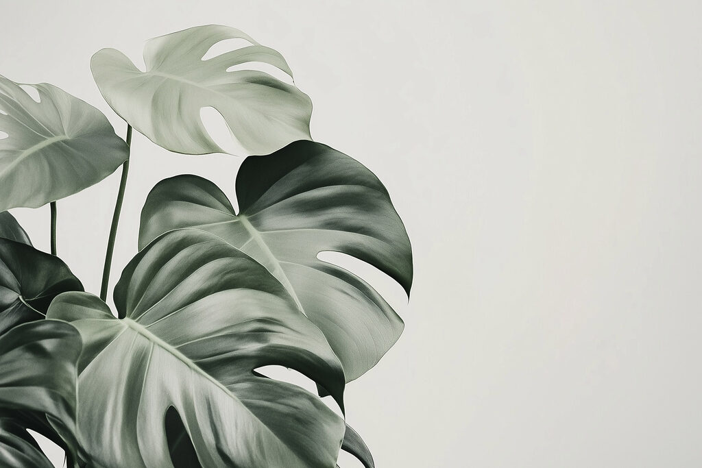 Monstera mélyzöld árnyalatokban — teljes motívum