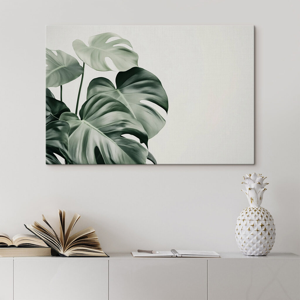 Monstera mélyzöld árnyalatokban — lakásbelső 1