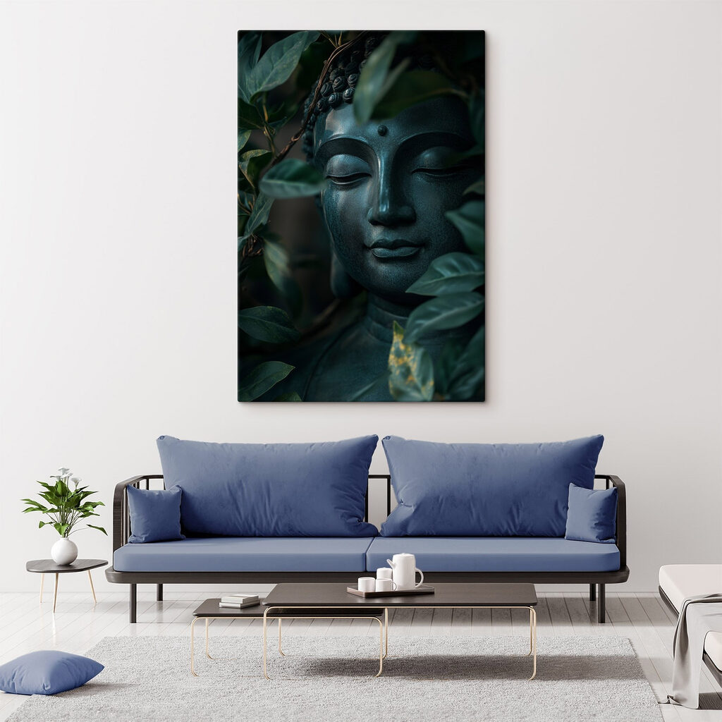 Buddha hűvös levelek között — lakásbelső 2
