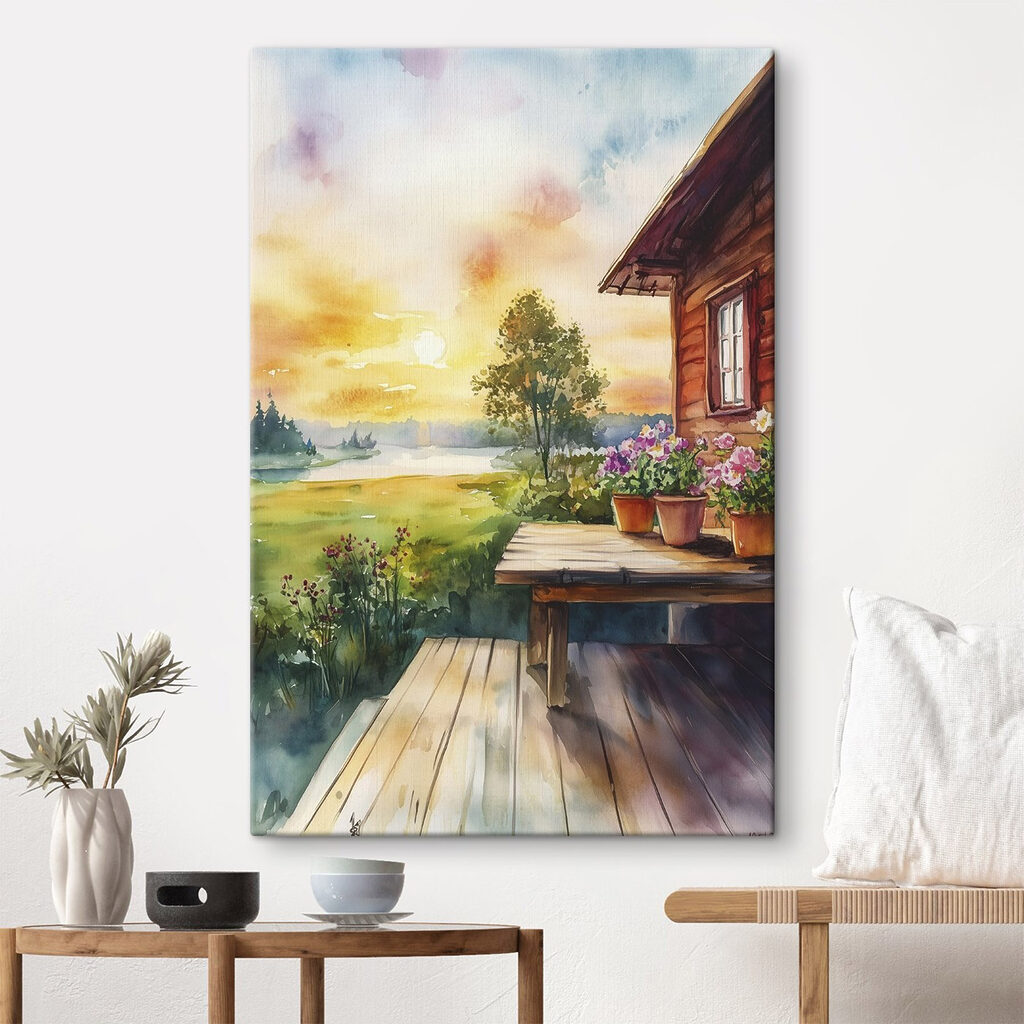 Fa veranda alkonyi fényben — lakásbelső 2